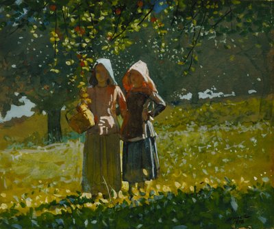 Plukning af æbler af Winslow Homer