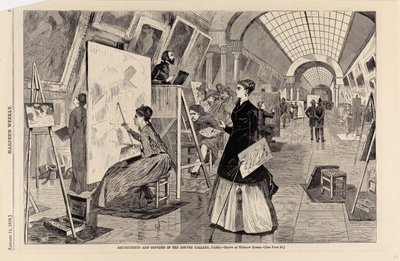 Kunststuderende og kopister i Louvre-galleriet, Paris, fra Harper