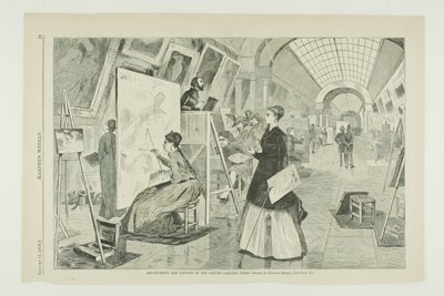 Kunststuderende og kopister i Louvre-galleriet, Paris af Winslow Homer