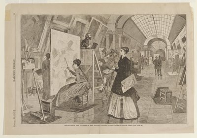 Kunststuderende og kopister i Louvre-galleriet, Paris af Winslow Homer