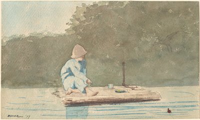 Dreng på en tømmerflåde af Winslow Homer