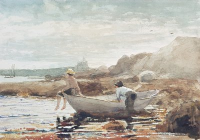 Boys on the Beach (akvarel på papir) af Winslow Homer