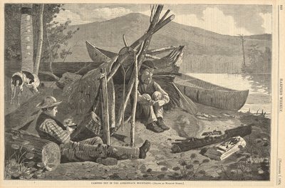 Camping ude i Adirondack-bjergene, fra Harper af Winslow Homer