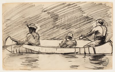 Kano med tre mænd af Winslow Homer