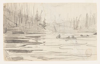 Kanoer på en sø af Winslow Homer