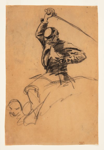 Kavalerisoldat med sværd til hest af Winslow Homer