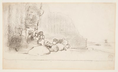 Børn leger ved havet, Cullercoats, England af Winslow Homer