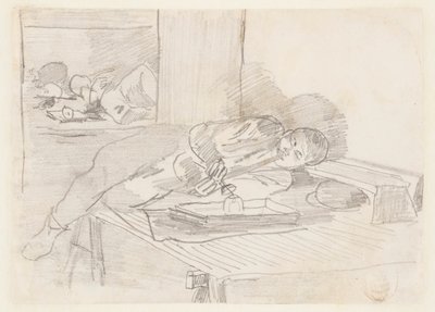 Kinesisk mand, der ryger et opiumsrør i et klubhus på Baxter Street, New York City af Winslow Homer