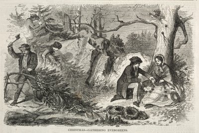 Jul - Indsamling af stedsegrønne, 1858. af Winslow Homer