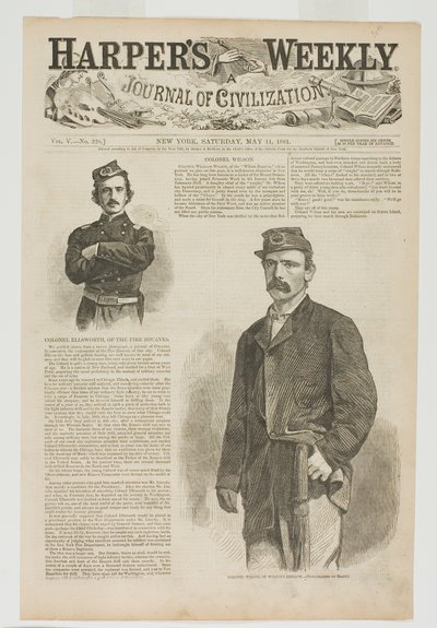 Oberst Wilson fra Wilsons Brigade og oberst Ellsworth fra Fire Zouaves. af Winslow Homer
