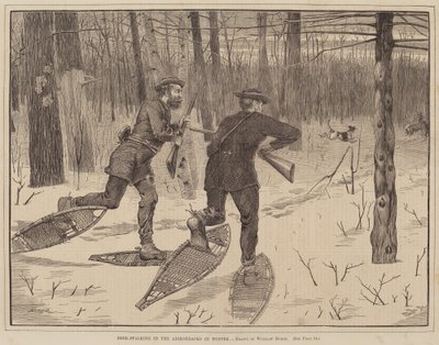 Deer-Stalking in the Adirondacks in Winter, udgivet 1871. af Winslow Homer