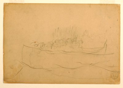 Tegning, En dory fyldt med mænd, 1881-82 af Winslow Homer