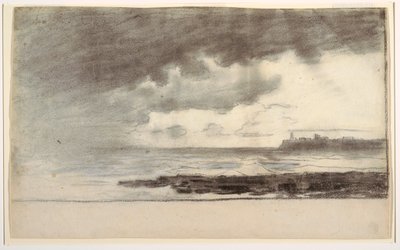 Tegning, bugten ved Cullercoats, England, 1881 af Winslow Homer
