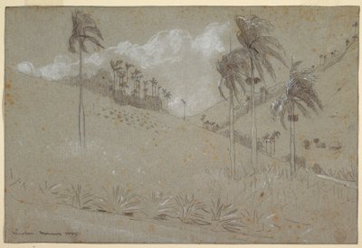 Tegning, cubansk bjergside, 1885 af Winslow Homer