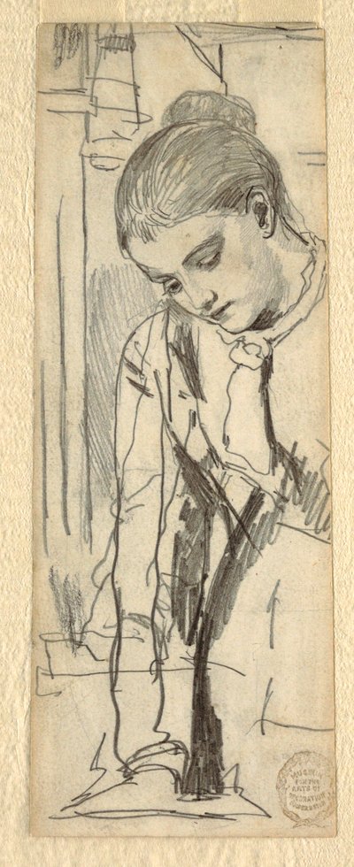 Tegning, figur af en kvinde, 1870-80 af Winslow Homer