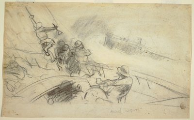 Tegning, Hard-a-Port, 1885-90 af Winslow Homer