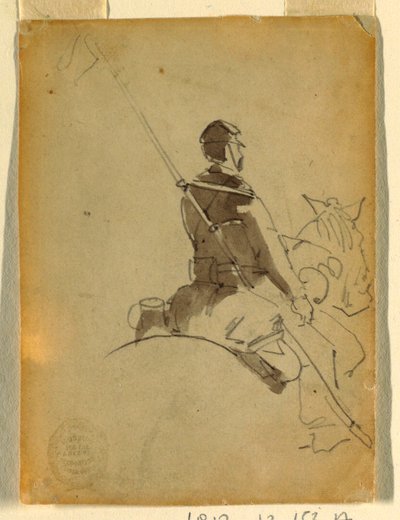 Tegning, lanser til hest, 1862 af Winslow Homer