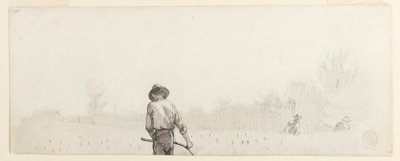 Tegning, Mand med le, ca. 1865 af Winslow Homer