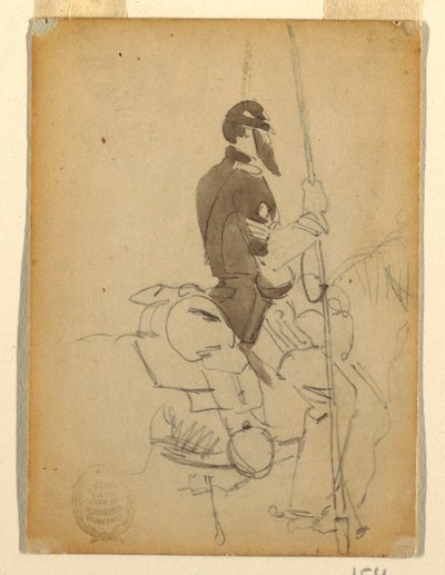 Tegning, ridende kavalerist, 1862 af Winslow Homer