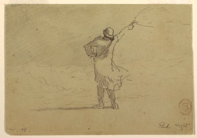 Tegning, "Rødt lys", sandsynligvis 1883 af Winslow Homer