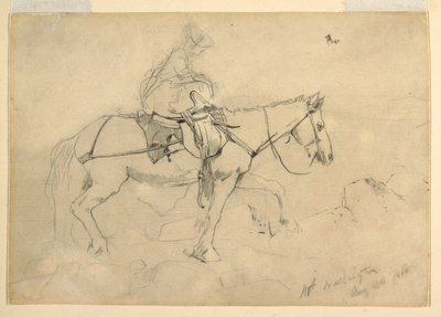Tegning, studie til "Bridle Path, White Mountains", 24. august 1868 af Winslow Homer
