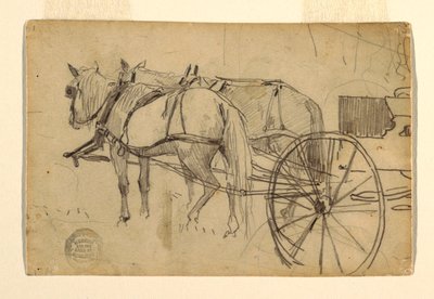 Tegning, studie til "The Picnic Excursion", 1868 af Winslow Homer