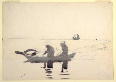 Tegning, To figurer i en robåd, 1880 af Winslow Homer