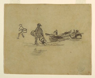 Tegning, To fiskere, England, 1881-82 af Winslow Homer