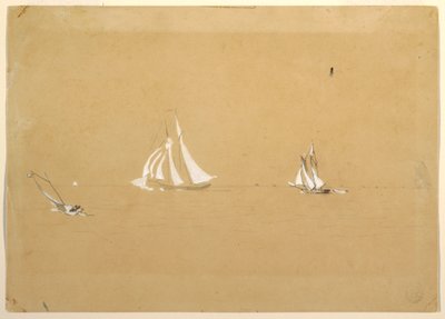 Tegning, to skonnerter, 1880 af Winslow Homer