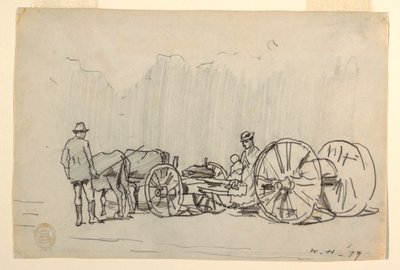 Tegning, Åg af okser, 1879 af Winslow Homer