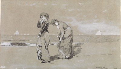 Aften på stranden af Winslow Homer
