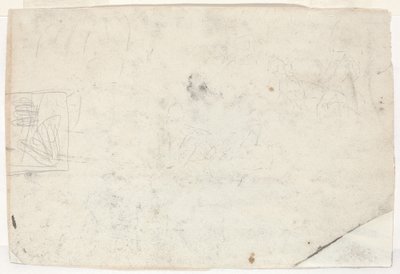 Figur på hesteryg og andre studier [verso], 1861. af Winslow Homer
