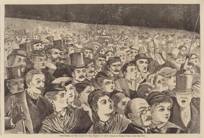 Fire Works on the Night of the Fourth of July, udgivet 1868. af Winslow Homer