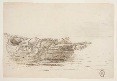 Fiskere, der klatrer over Gunwales, Cullercoats, England af Winslow Homer