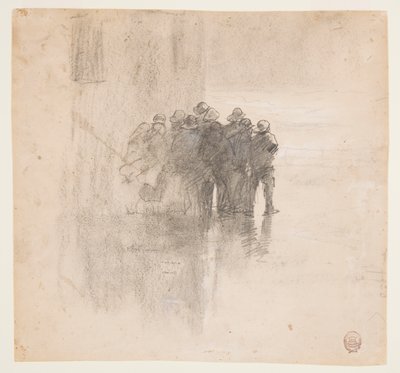 Fiskere i Oilskins, Cullercoats, England af Winslow Homer