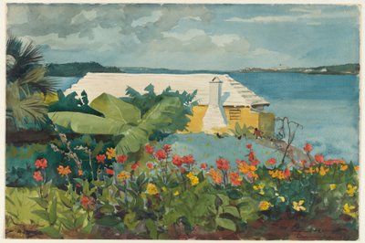 Blomsterhave og bungalow, Bermuda af Winslow Homer