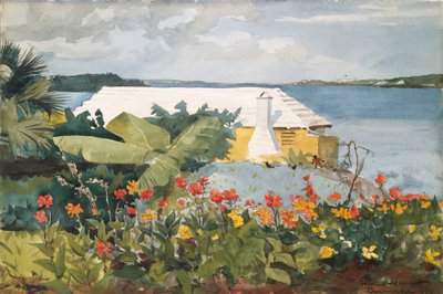 Blomsterhave og bungalow, Bermuda af Winslow Homer