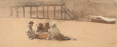 Fire drenge på en strand, 1873. af Winslow Homer