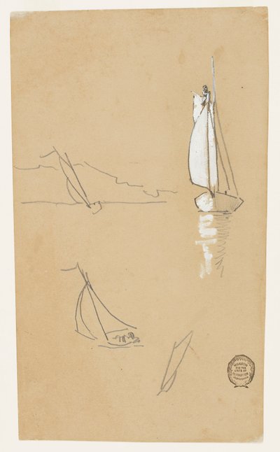 Fire skitser af slupper af Winslow Homer