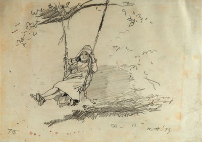 Pige på en gynge, 1879 af Winslow Homer