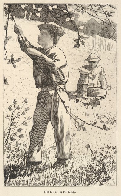 Grønne æbler, fra Our Young Folks, august 1868 af Winslow Homer