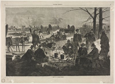 Standsning af vogntoget, 1864. af Winslow Homer