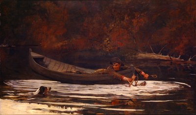 Jagthund og jæger af Winslow Homer