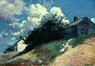 Huse på en Bakke, 1879 af Winslow Homer