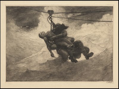 Life Line, 1884, formentlig trykt c.1940 af Winslow Homer