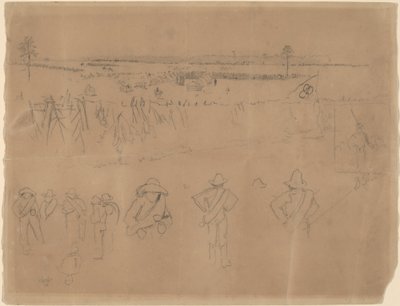 Opstillinger og skyttegrave [recto], 1864. af Winslow Homer