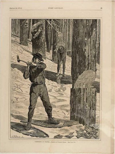 Tømmer om vinteren af Winslow Homer