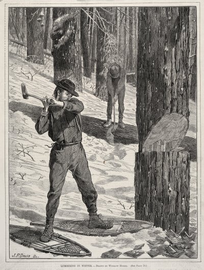 Tømmer om vinteren, 1871. af Winslow Homer