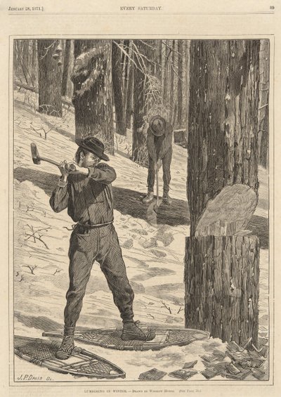 Tømmer om vinteren, fra hver lørdag den 28. januar 1871 af Winslow Homer