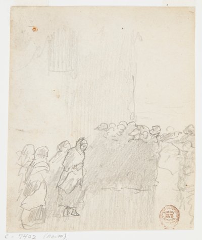 Mænd og kvinder ser ud til havet, Cullercoats, England af Winslow Homer